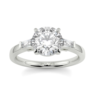 Round 3 Stone Baguette Sides Ring