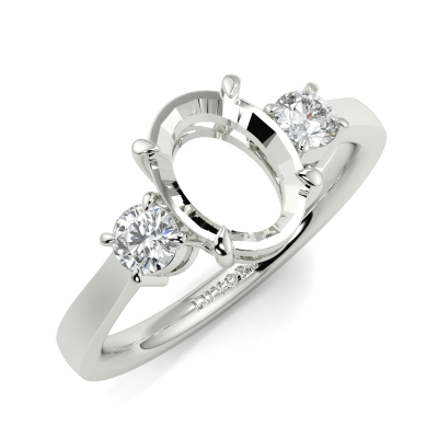 Oval 3 Stone Ring
