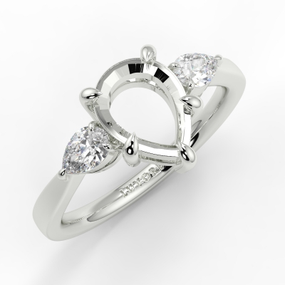 Pear 3 Stone Ring