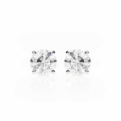 Diamond Earrings 0.2 CTW Studs D-F/VS In 18K White Gold - SCREW