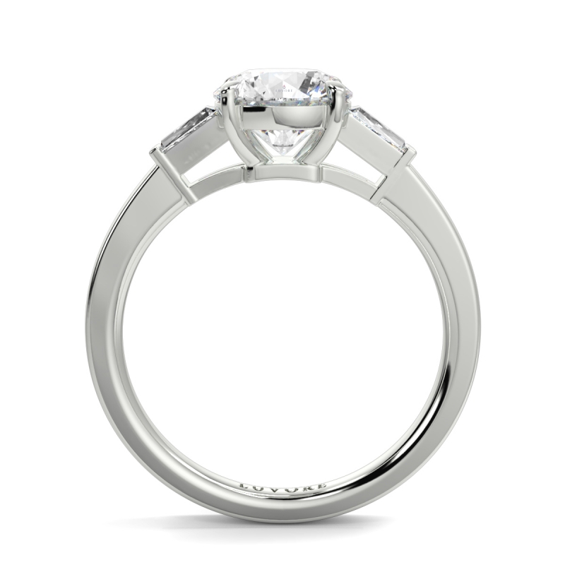 Round 3 Stone Baguette Sides Ring