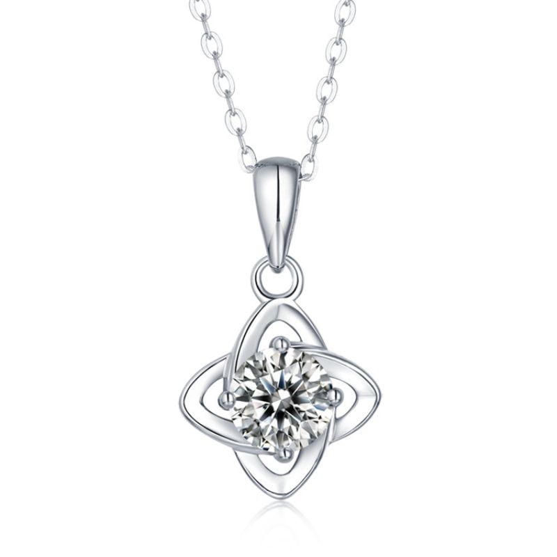 four pod shaped style diamond pendant