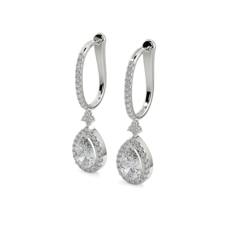 Diamond Drop Earrings Pear Shape