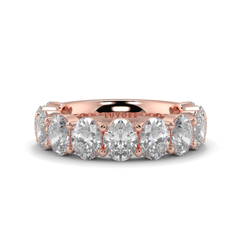 diamond oval shape ring baguette wedding band