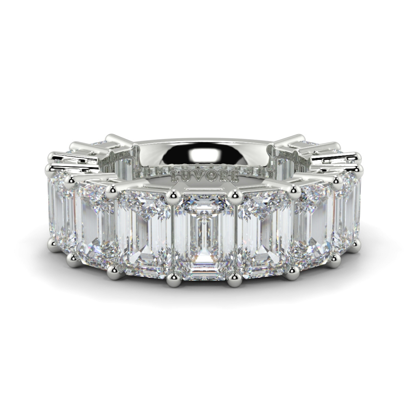 Diamond Emerald shape Ring Baguette Wedding band