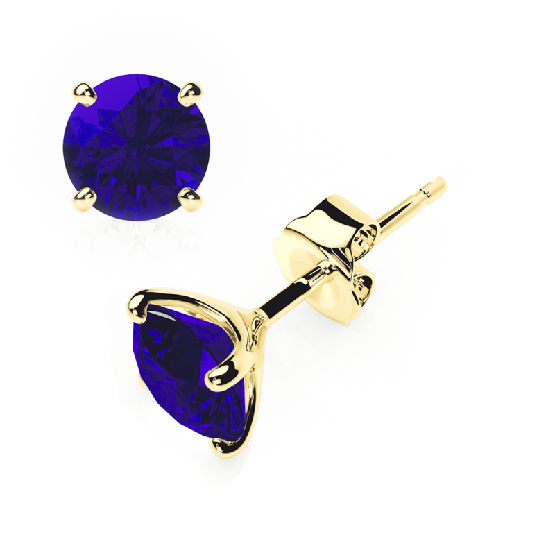 sapphire earrings 0.20 ctw studs 4 claw  18k yellow gold - butterfly
