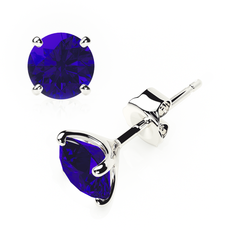 sapphire earrings 0.20 ctw studs 4 claw  plat platinum - butterfly
