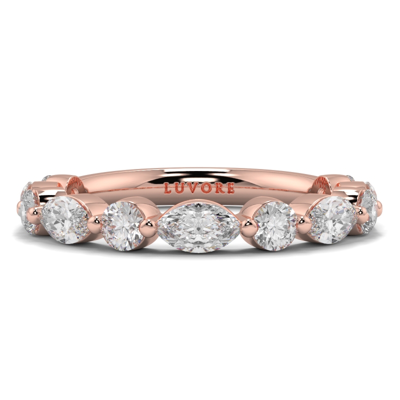 maquise and round stone eternity ring