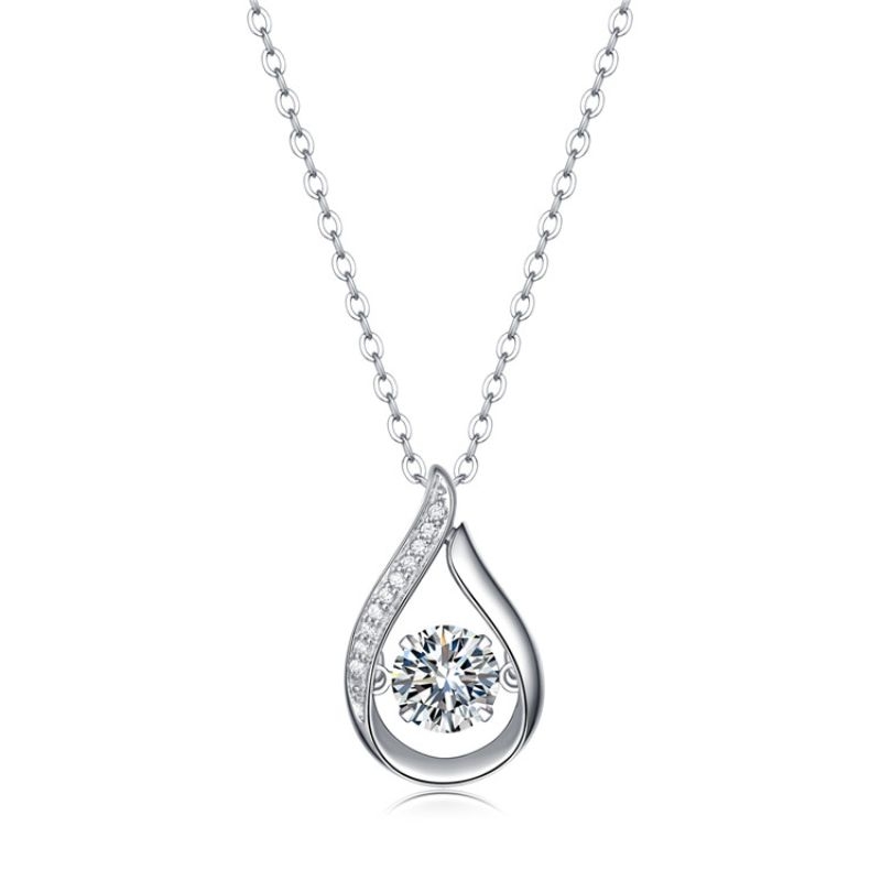 pear style round diamond pendant