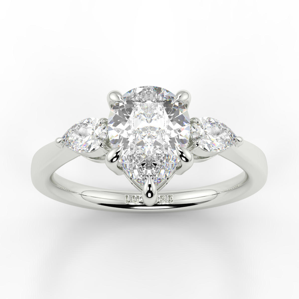 Pear 3 Stone Ring