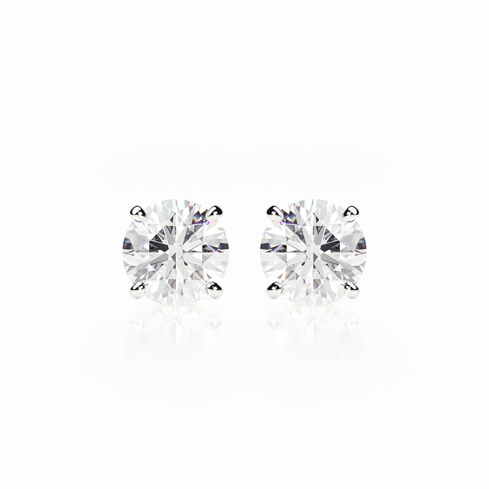 Diamond Earrings 0.3 CTW Studs F/SI1 Quality in 18K White Gold - BUTTERFLY