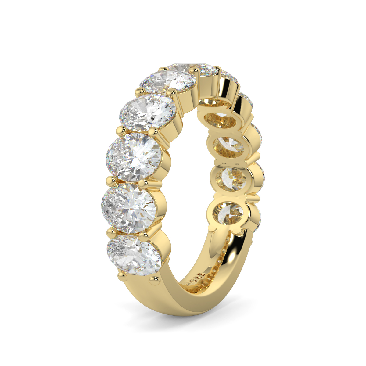 Diamond oval shape Ring Baguette Wedding band