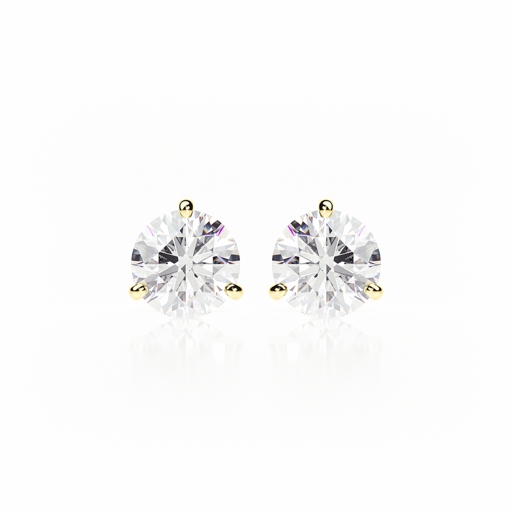 Diamond Earrings 1.4 CTW Studs I-J/I In 18K Yellow Gold - SCREW