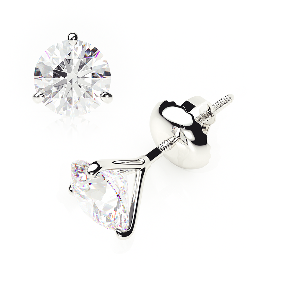 Diamond Earrings 4 CTW Studs G-H/I In Plat Platinum - SCREW