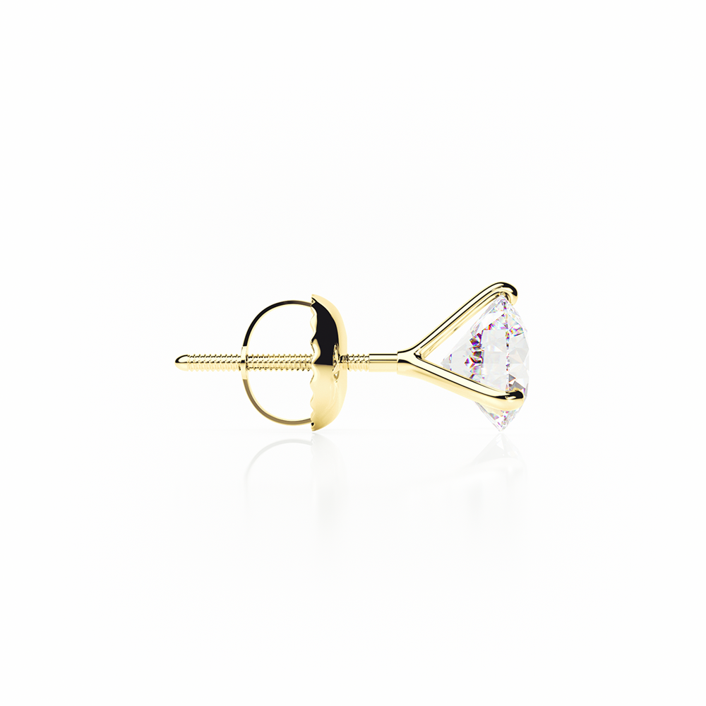 Diamond Earrings 3 CTW Studs D-F/S1 In 18K Yellow Gold - SCREW