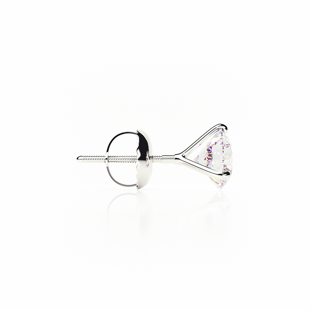 Diamond Earrings 0.5 CTW Studs I-J/I In 18K White Gold - SCREW