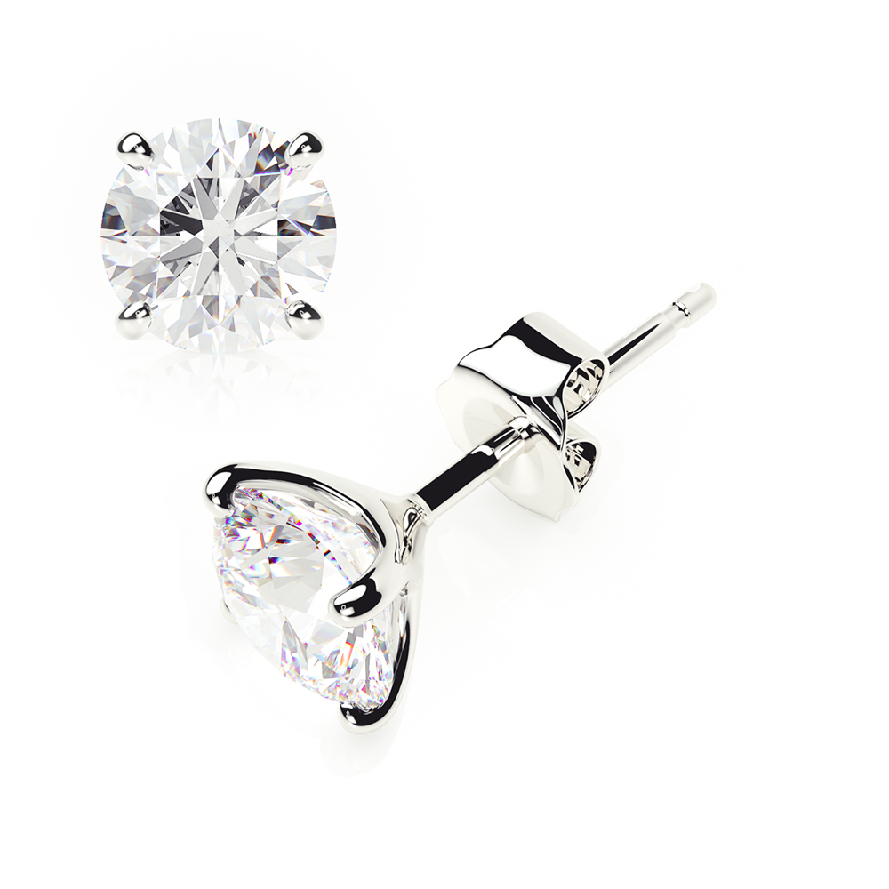Diamond Earrings 1.6 CTW Studs D-F/I Quality in Plat Platinum - BUTTERFLY