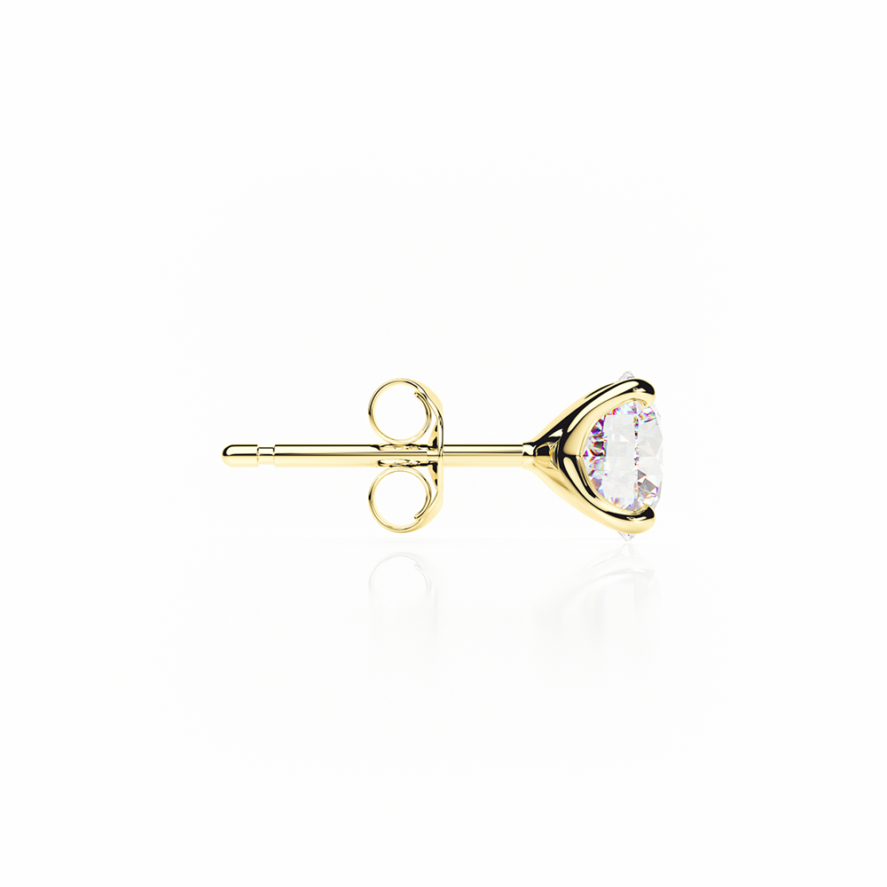 Diamond Earrings 2.5 CTW Studs D-F/S1 Quality in 18K Yellow Gold - BUTTERFLY