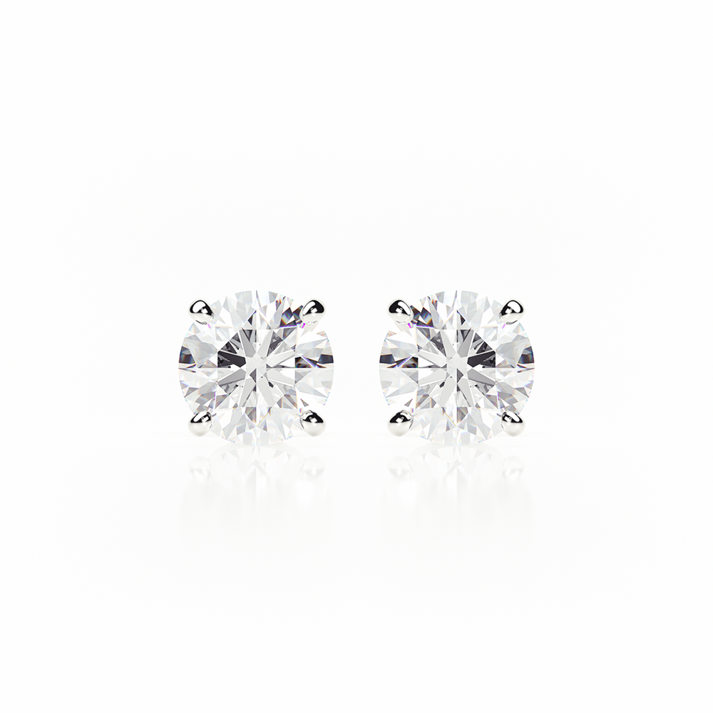 Diamond Earrings 0.8 CTW Studs I-J/S1 In 18K White Gold - SCREW
