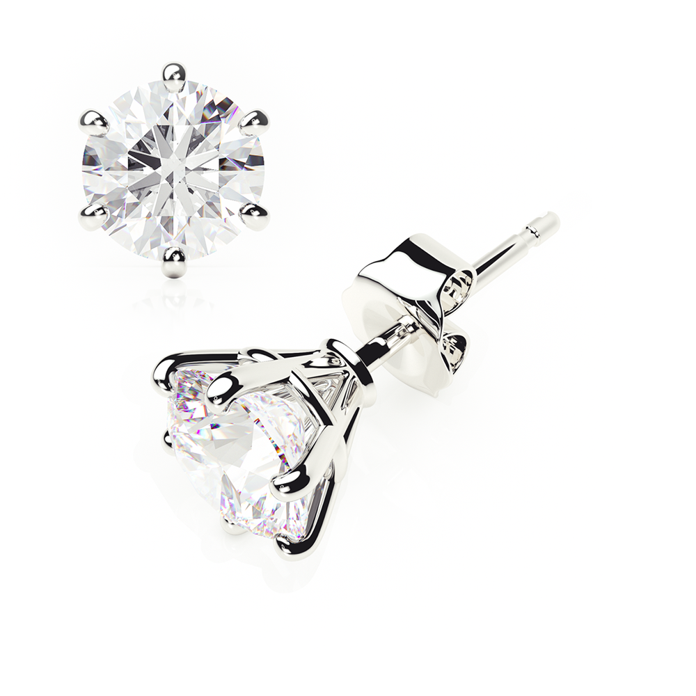 Diamond Earrings 0.2 CTW Studs G-H/I Quality in 18K White Gold - BUTTERFLY