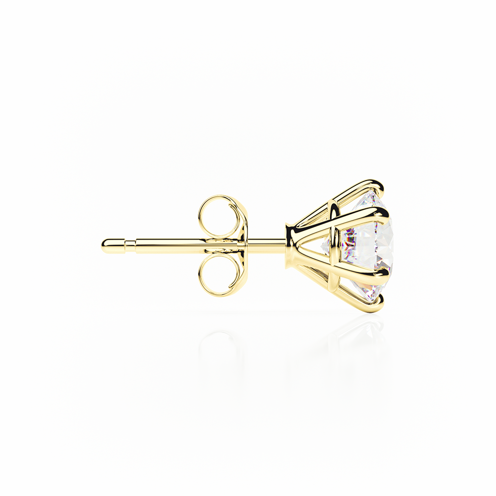 Diamond Earrings 0.5 CTW Studs D-F/VS Quality in 18K Yellow Gold - BUTTERFLY