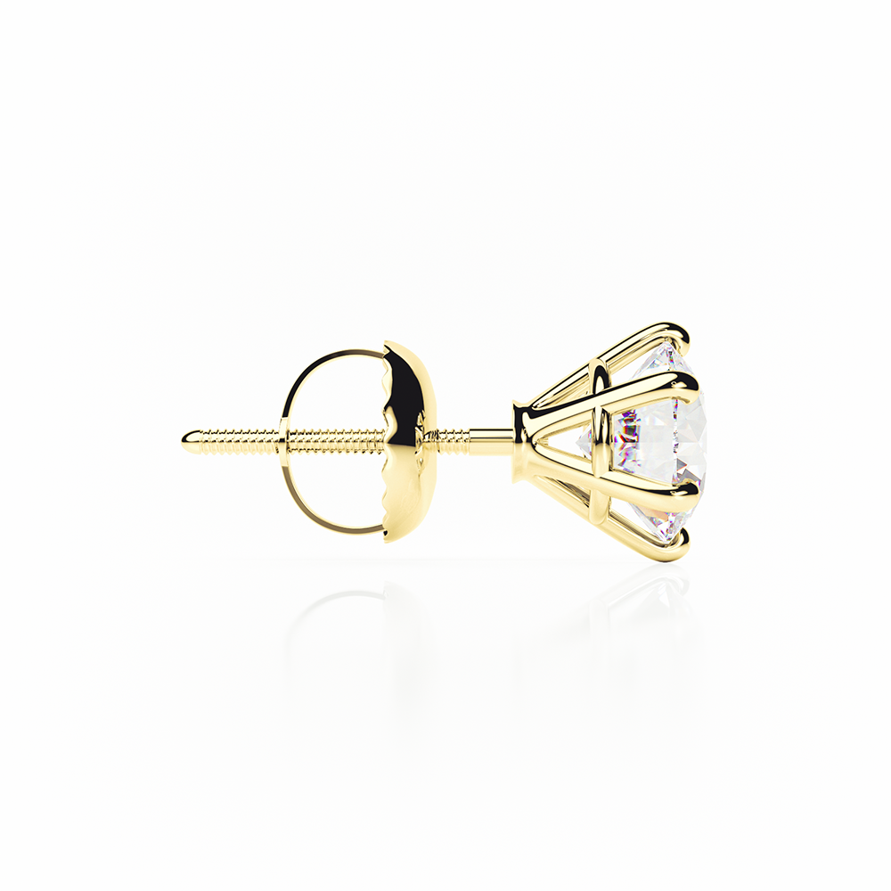 Diamond Earrings 1.2 CTW Studs D-F/VS In 18K Yellow Gold - SCREW
