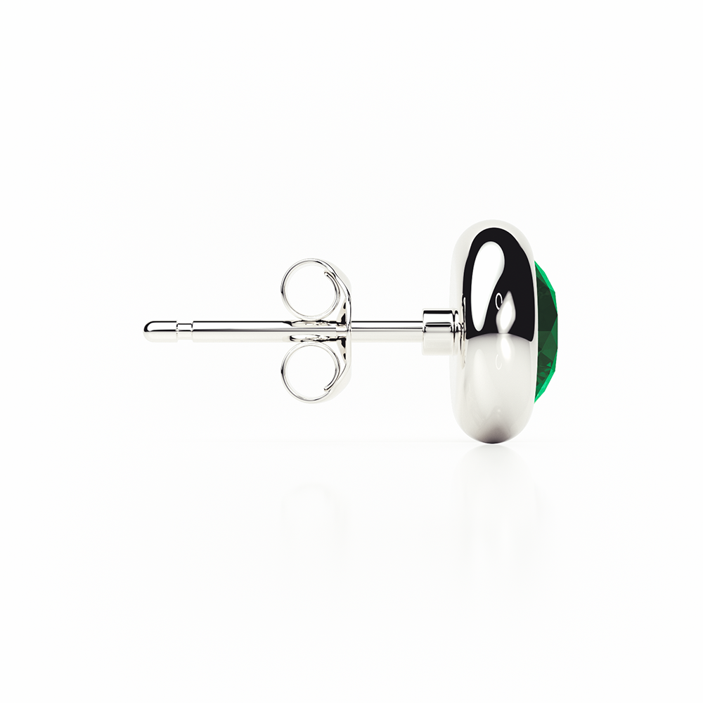 Emerald Earrings 1  CTW Studs RUBOVER Plat Platinum - BUTTERFLY