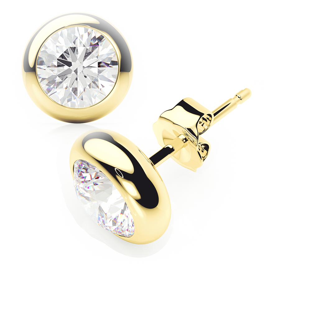 Diamond Earrings 0.5 CTW Studs I-J/VS Quality in 18K Yellow Gold - BUTTERFLY
