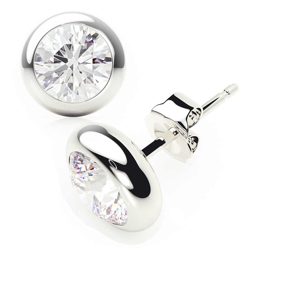 Diamond Earrings 0.3 CTW Studs I-J/S1 Quality in 18K White Gold - BUTTERFLY
