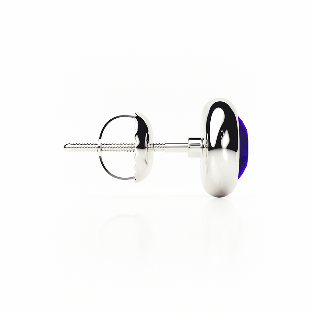Sapphire Earrings 0.40 CTW Studs  RUBOVER Plat Platinum - SCREW