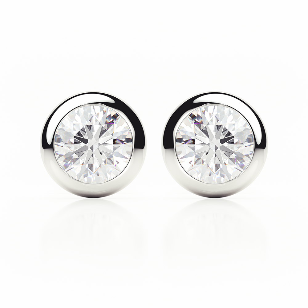 Diamond Earrings 4 CTW Studs D-F/VS In 18K White Gold - SCREW