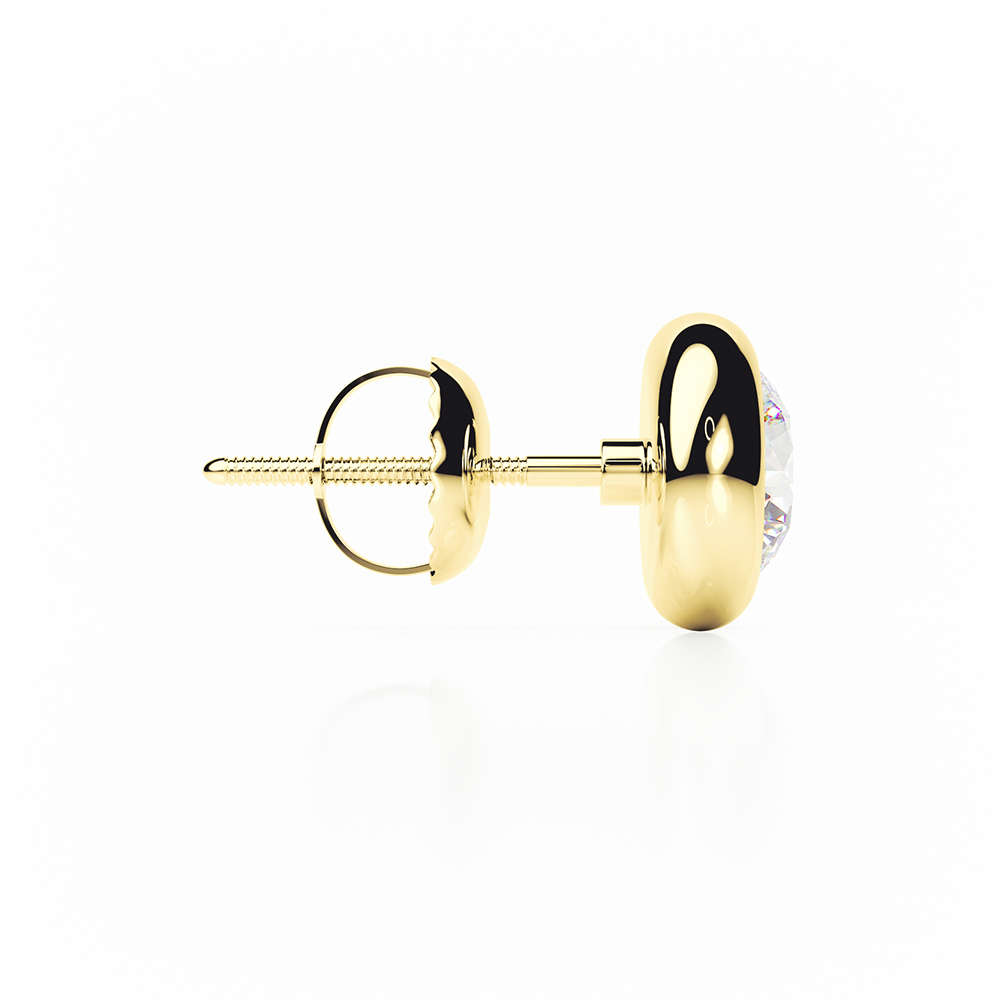 Diamond Earrings 1 CTW Studs D-F/VVS In 18K Yellow Gold - SCREW
