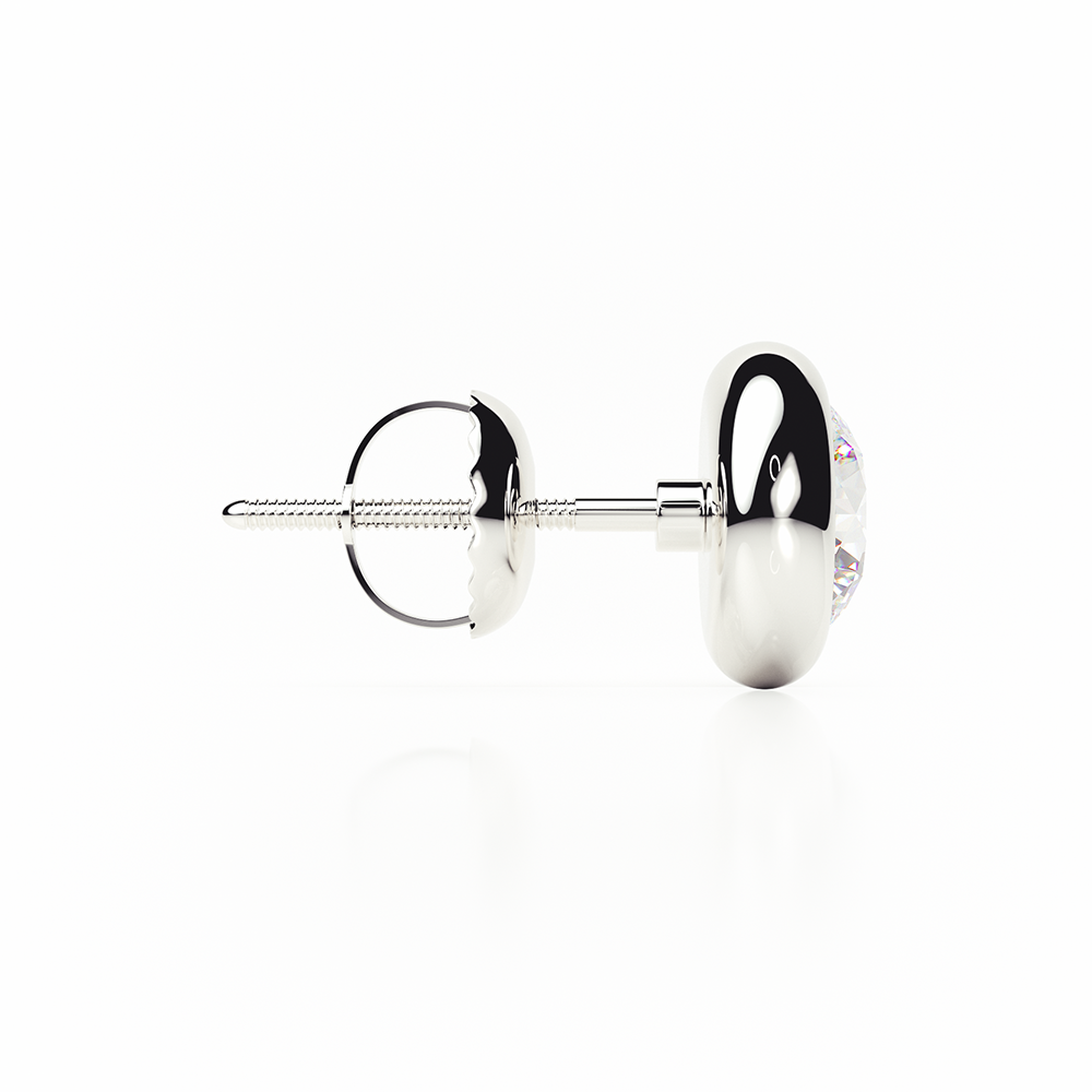 Diamond Earrings 1.8 CTW Studs D-F/I In 18K White Gold - SCREW