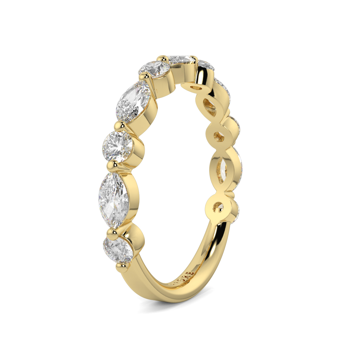 Maquise and Round Stone Eternity Ring