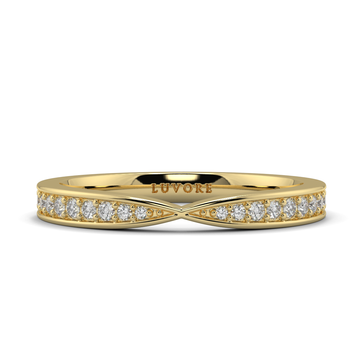 Wedding Band Ladies Diamond Shape To Fit Cross Over Ring Set