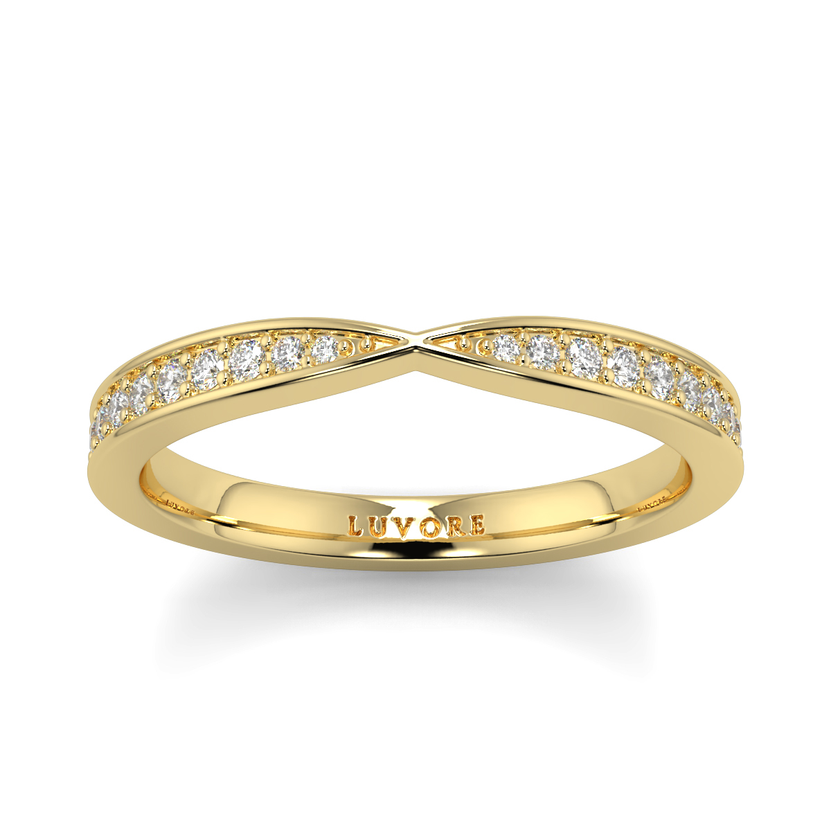 Wedding Band Ladies Diamond Shape To Fit Cross Over Ring Set