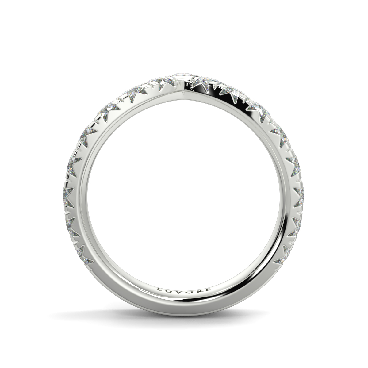 Wedding Band Ladies Diamond Shape To Fit Ring Micro Set