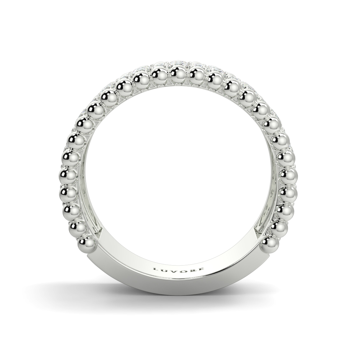 Diamond Pave Designer Ring Rounds Wedding Band Diamond Set