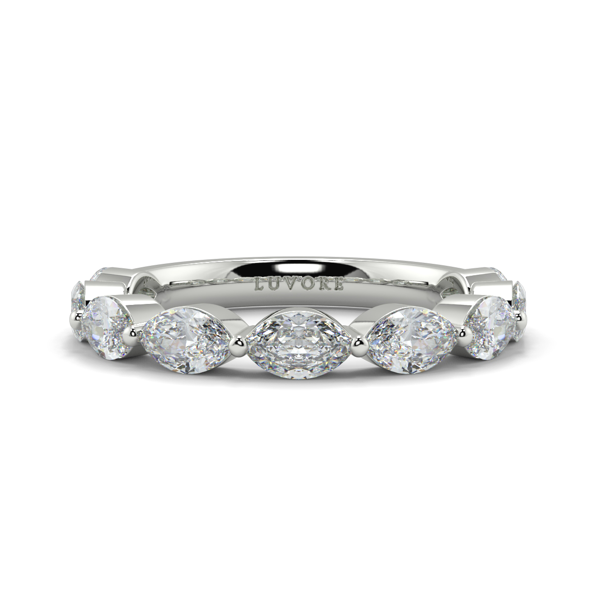 Oval And Marquise Shared Claw Diamond Set Wedding Band Luvore Diamonds