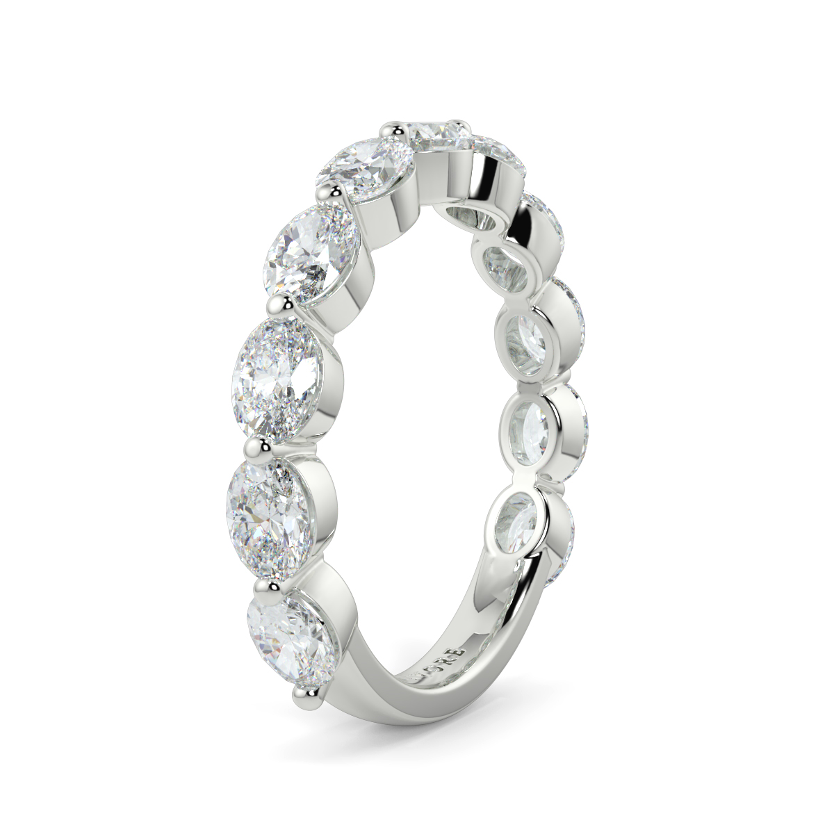 Oval Shared Claw Diamond Set Wedding Band Luvore Diamonds